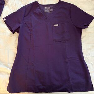 Women's Figs Scrub Top (Purple Jam)